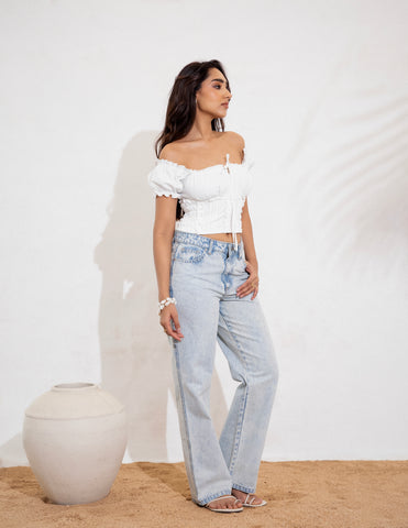 Frill Detail Bustier Top