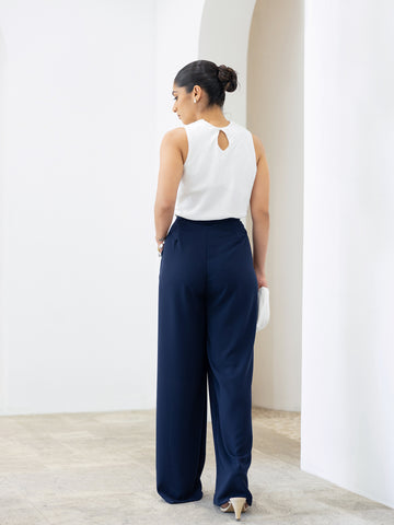 Pleat Detailed Wide Leg Pant