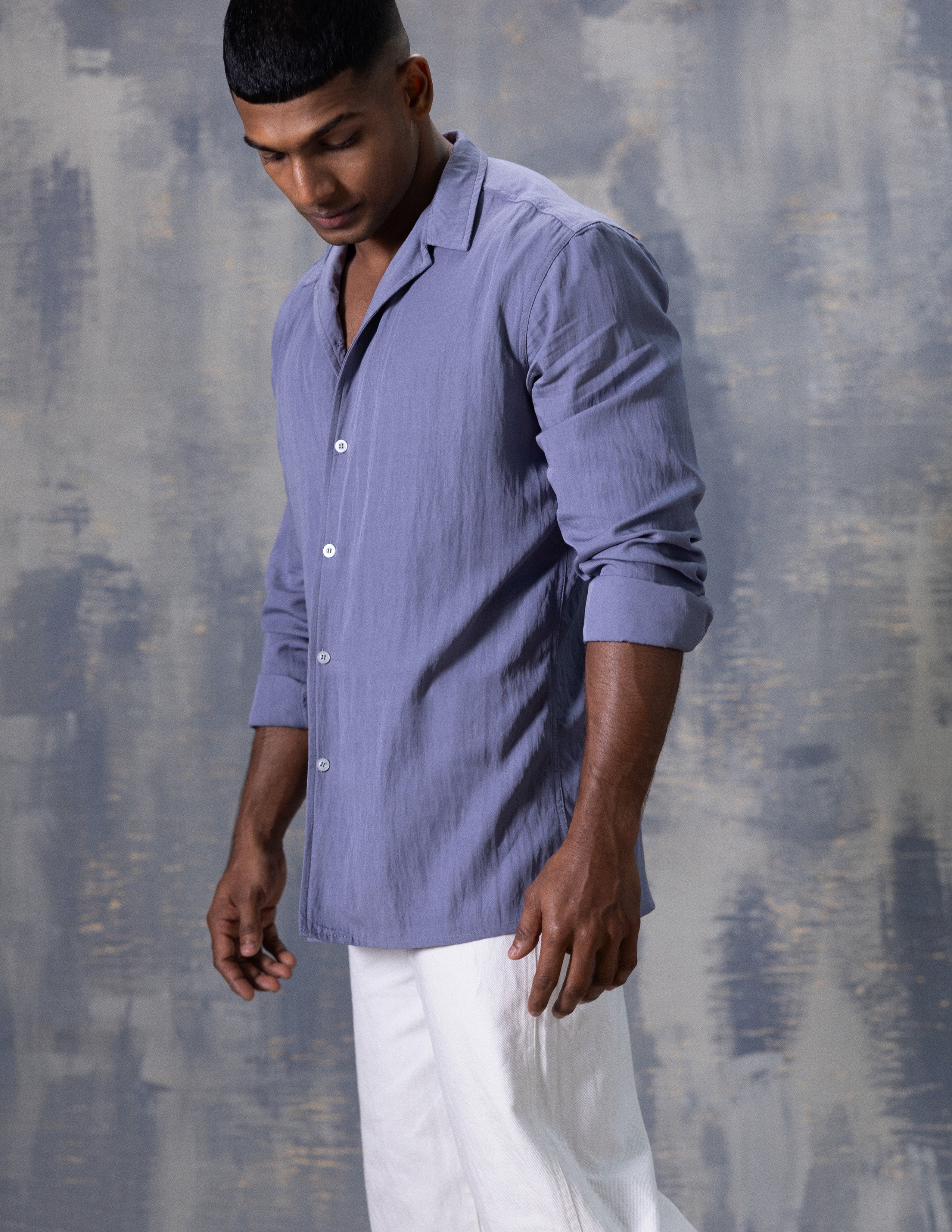 Regular fit camp collar shirt