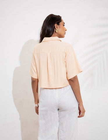 Button Down Crop Shirt