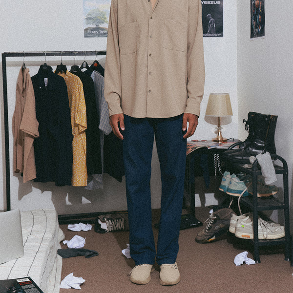 Cut and sew detailed double chest pocket shirt