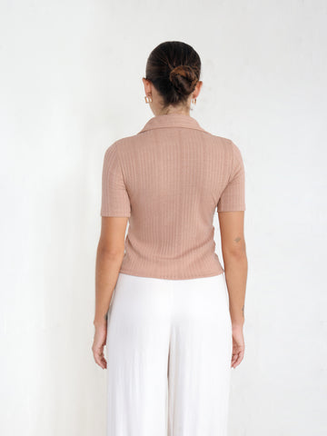 Button Down Short Sleeve Top