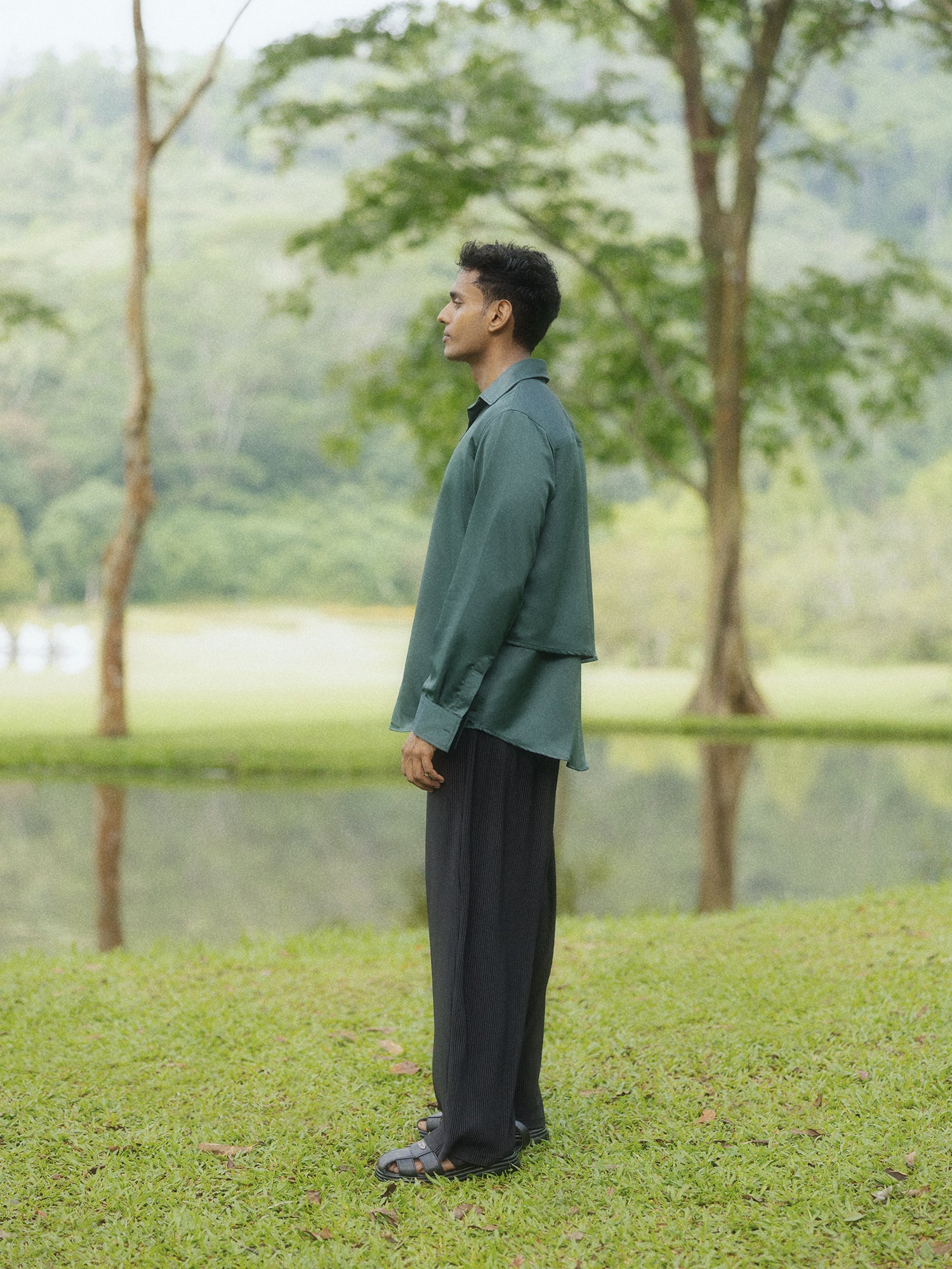 Regular collar double layer shirt