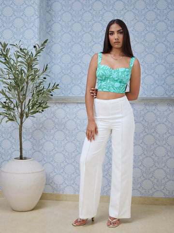 Pin Tuck Detailed Straight Leg Pant
