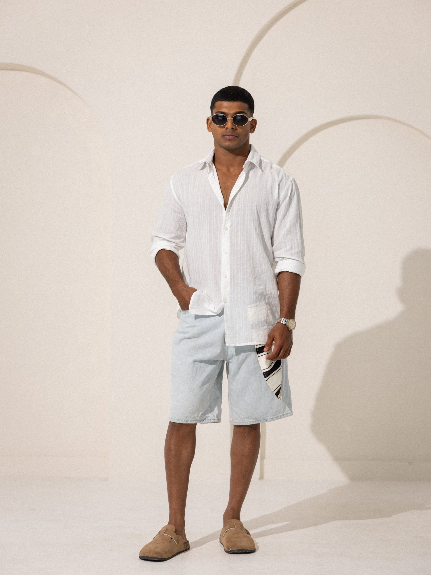 Contrast inner york slim fit shirt