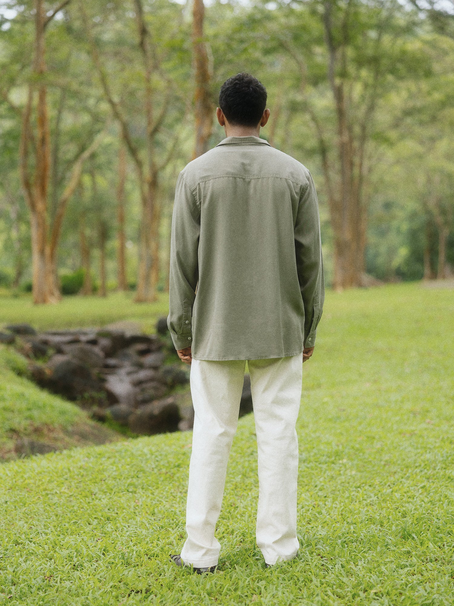 Oversized camp collar shirt