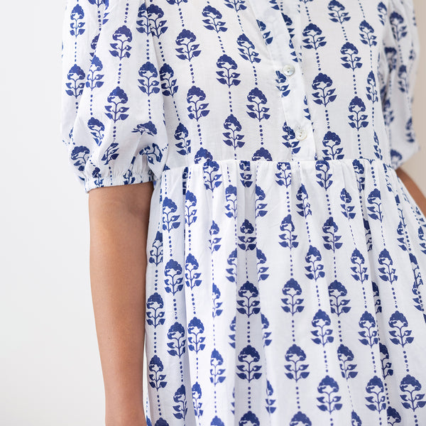 Balloon Sleeve Printed Mini Dress