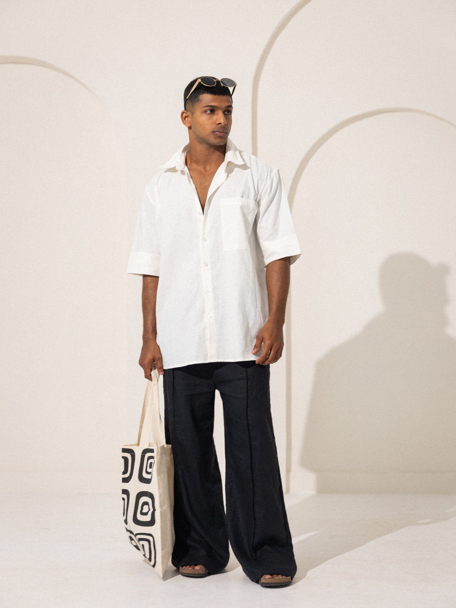 Seam detail drawstring pant