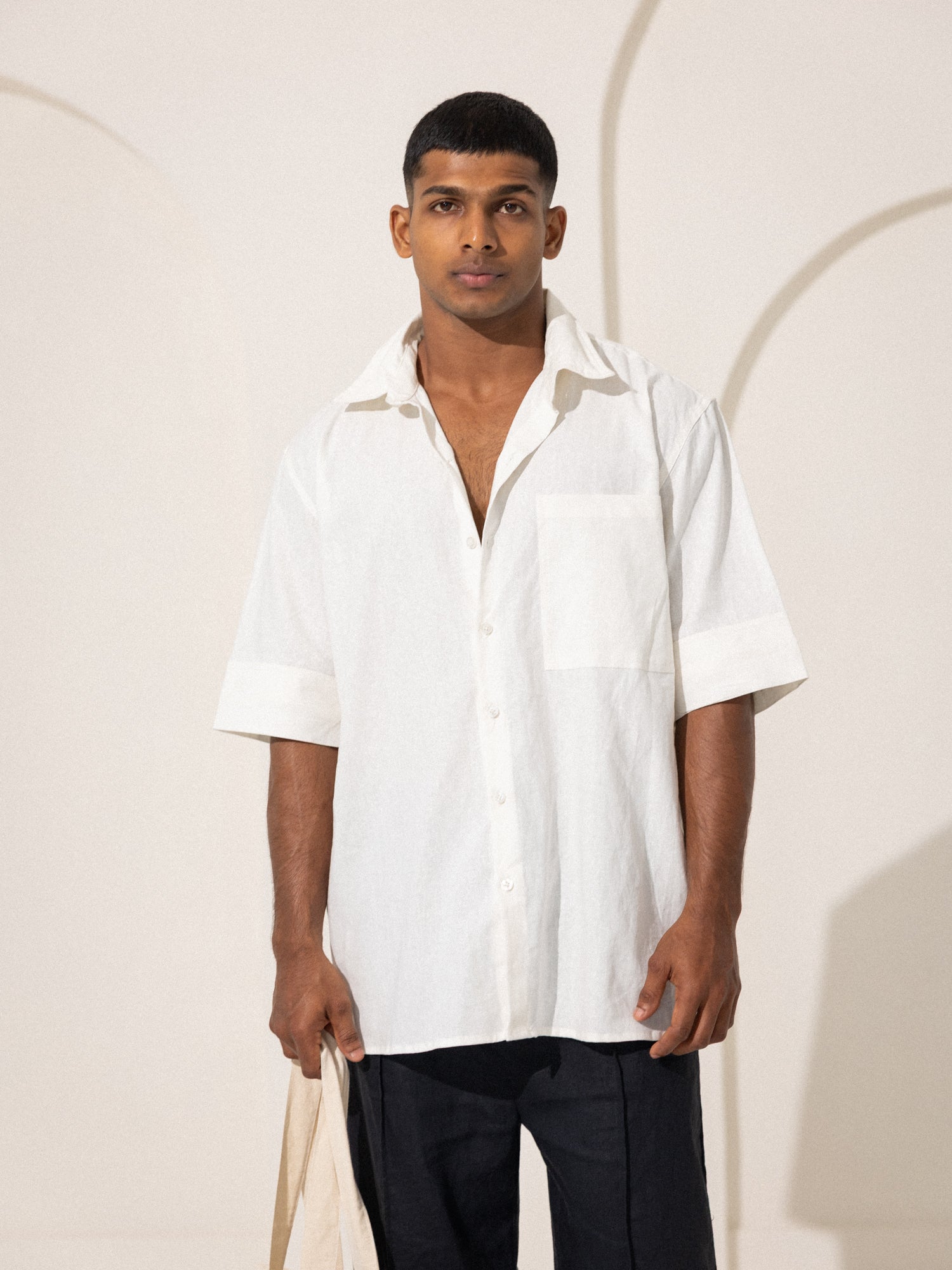 Large cuff fold detail shirt