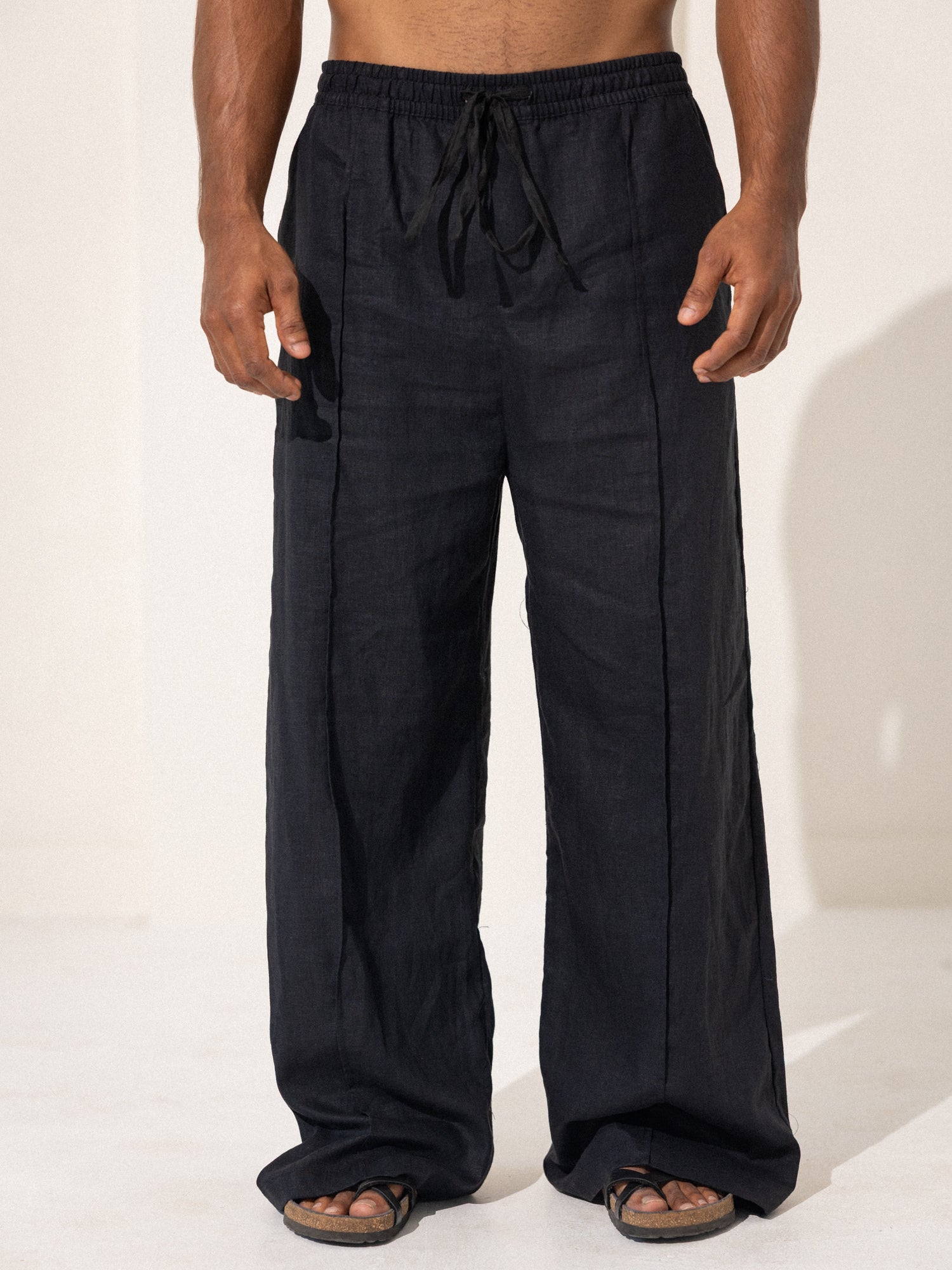 Seam detail drawstring pant