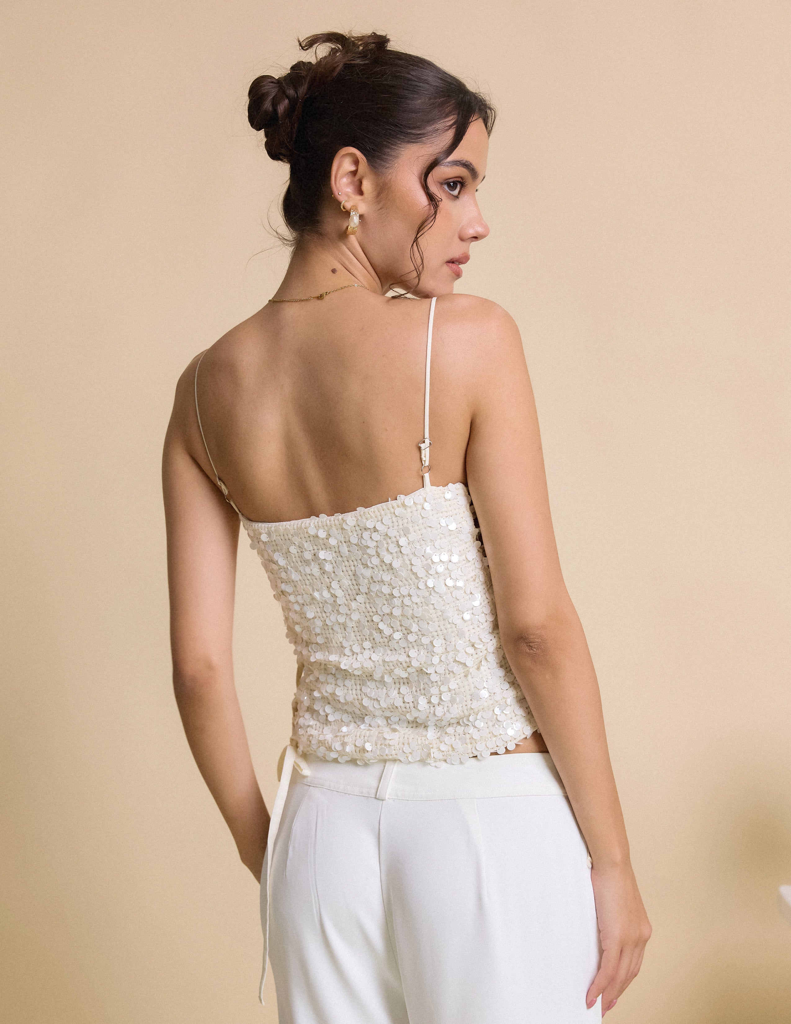 Square Neck Side Tie Up Top