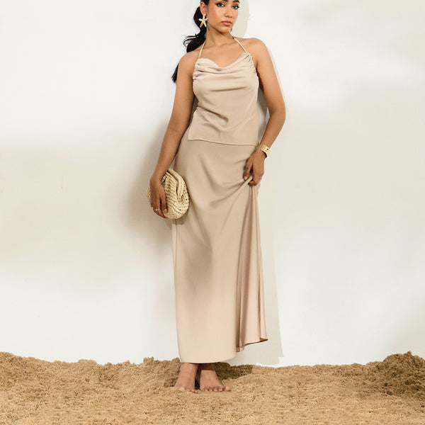 Satin Bias Maxi Skirt