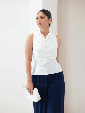 Cowl Neck Back Tieup Top