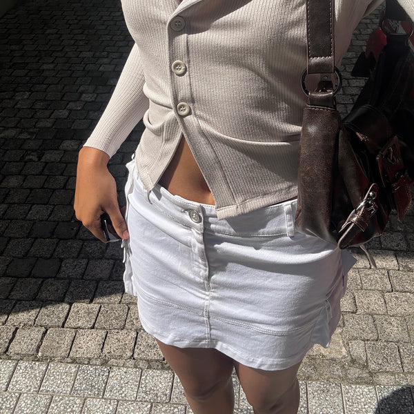 Button Detailed Long Sleeved  Top