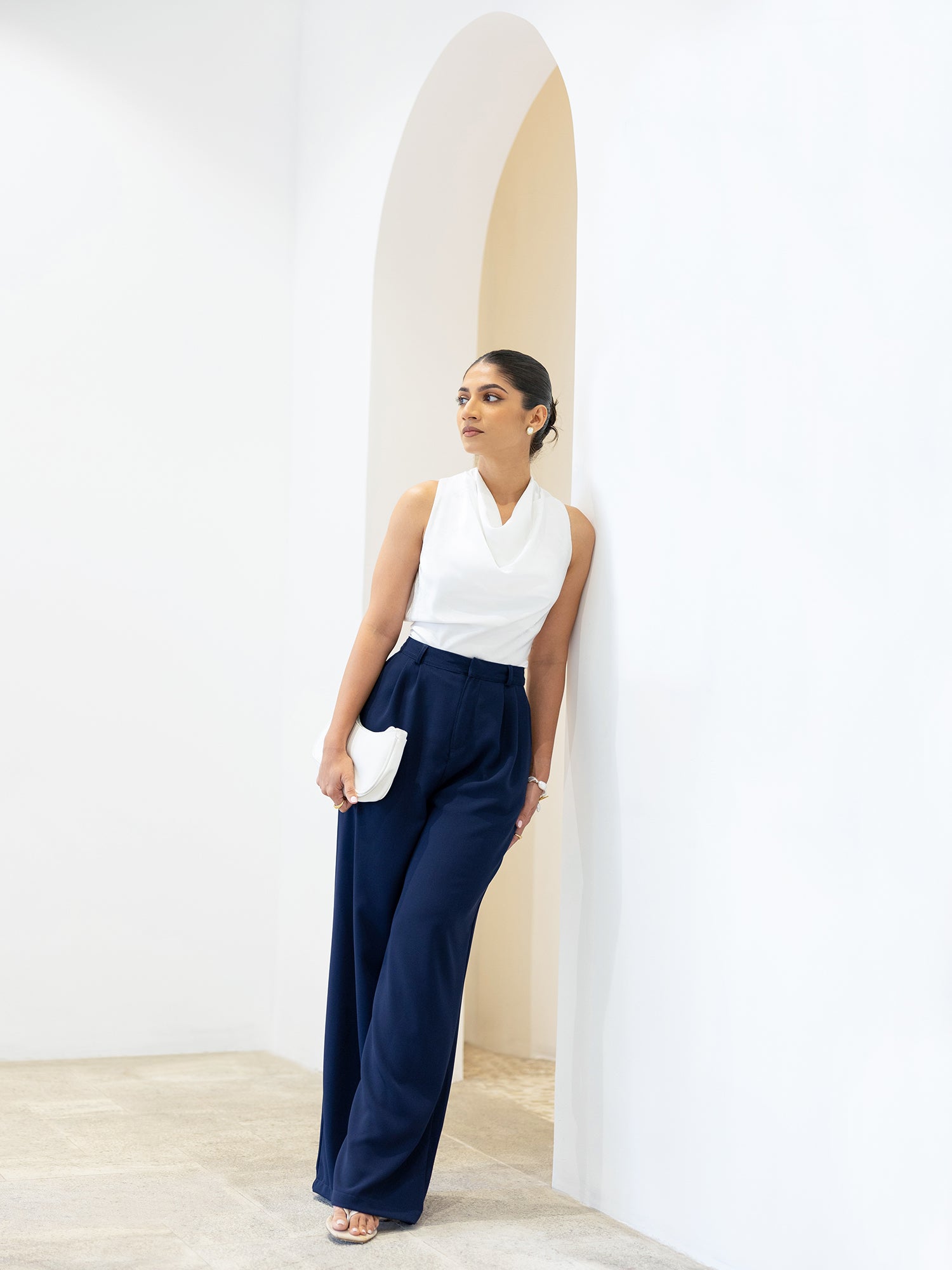 Pleat Detailed Wide Leg Pant