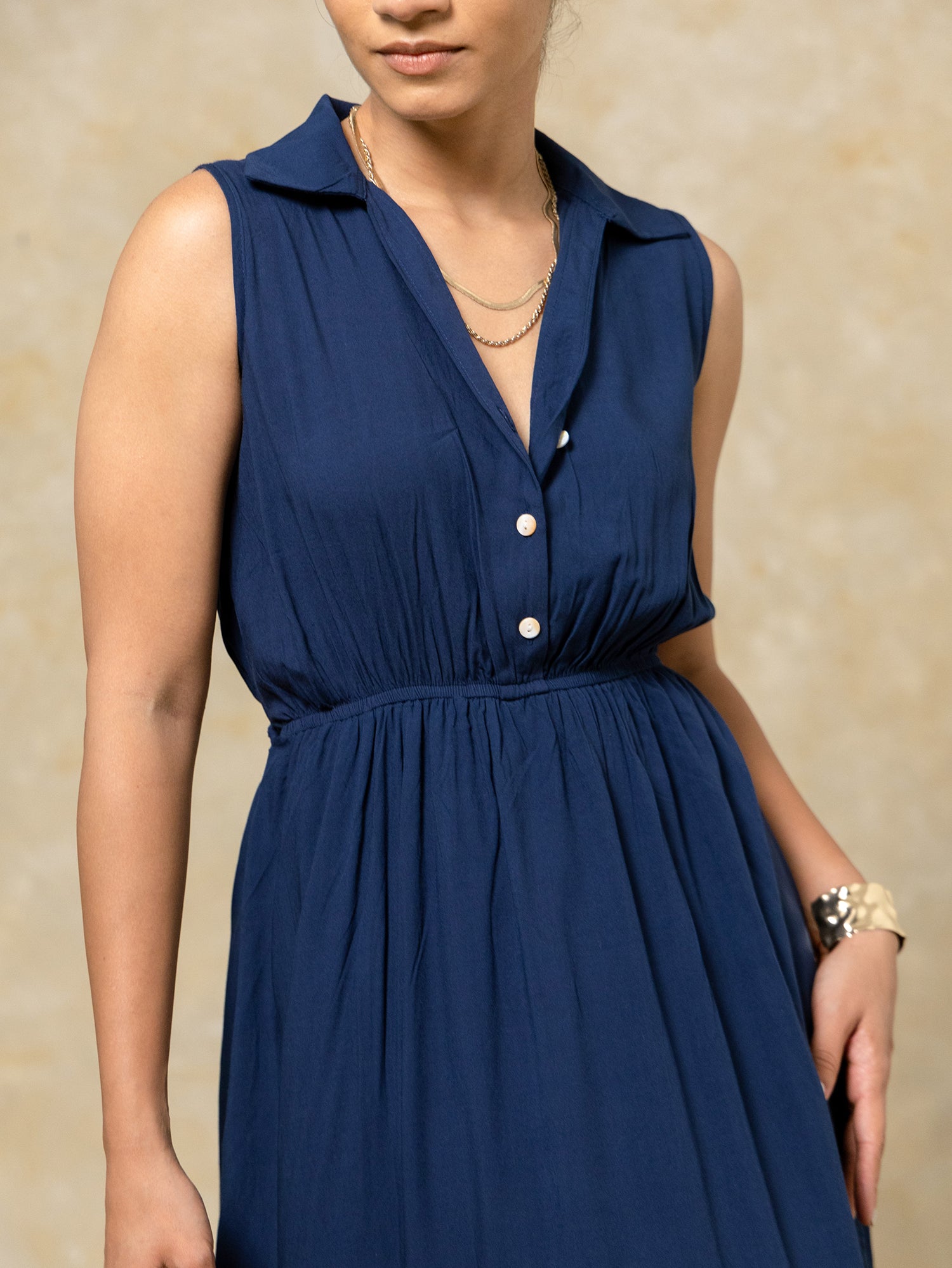 Button Down Sleeveless Maxi Dress