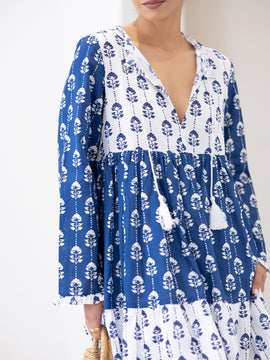 Tassel Detailed Tiered Mini Dress