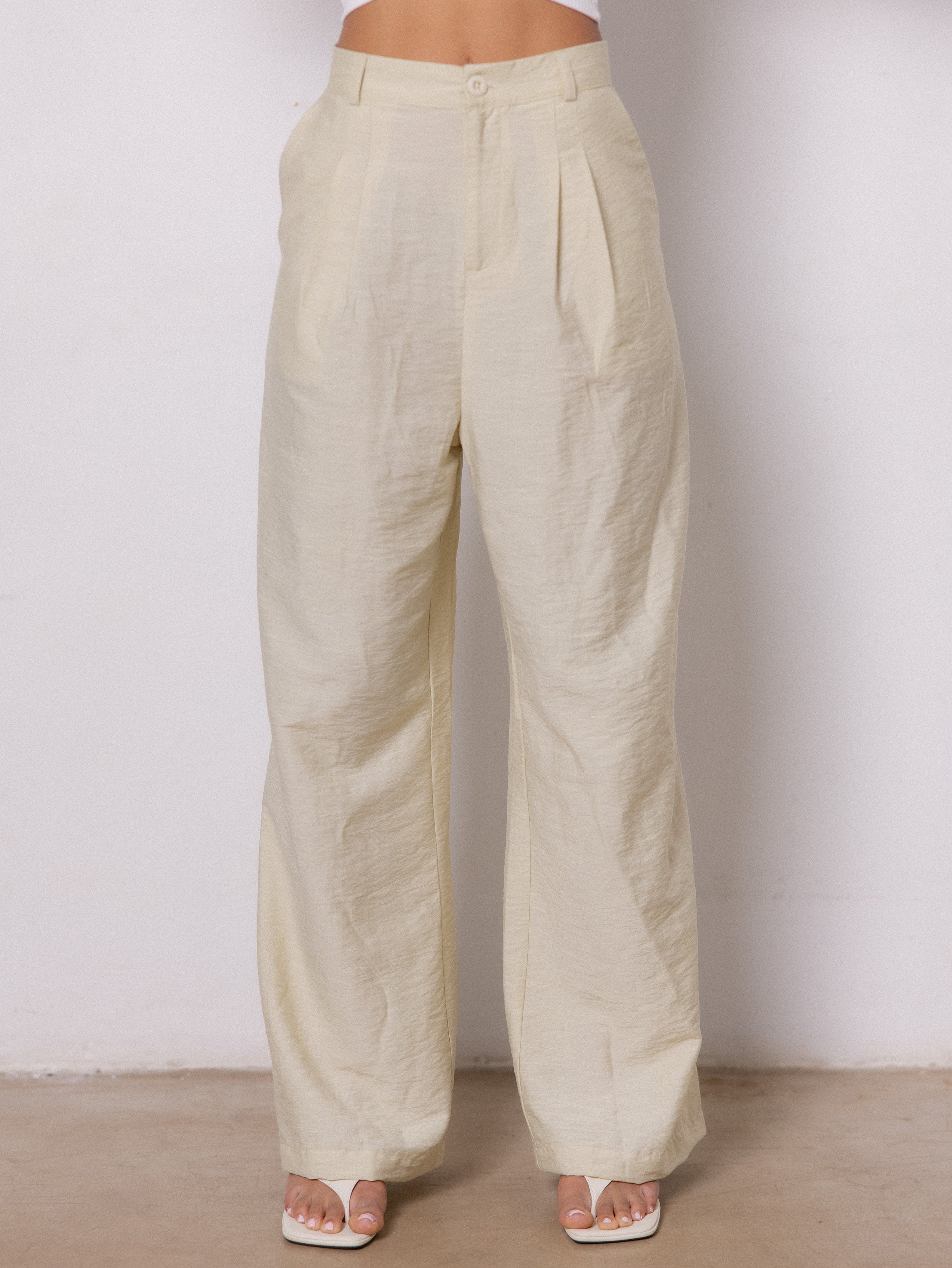Front Pleated Straight Leg Pant