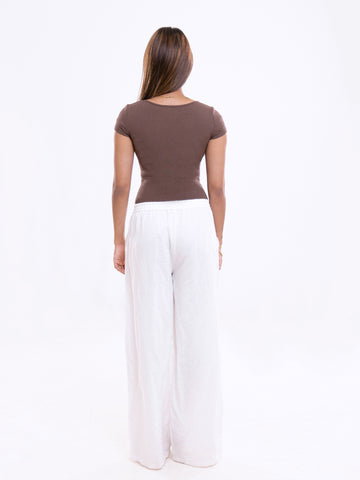 Lily Square Neck Short Sleeved Crop Top