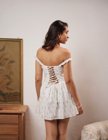 Off Shoulder Bustier Mini Dress
