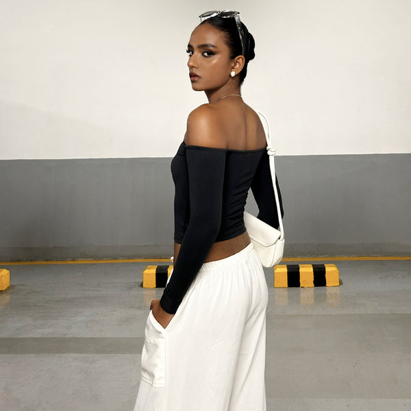 Off Shoulder Long Sleeved  Top
