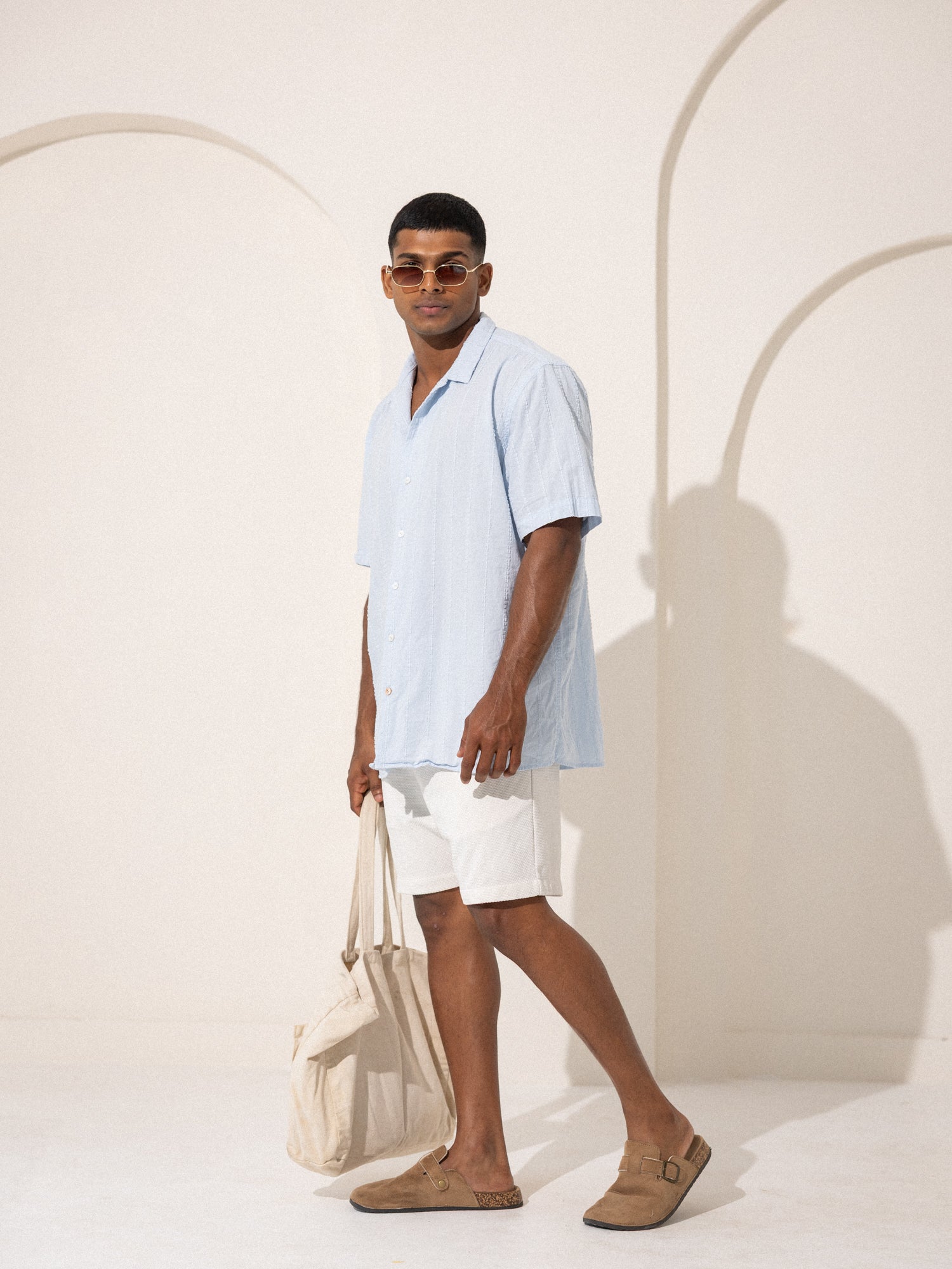 Oversized camp collar shirt