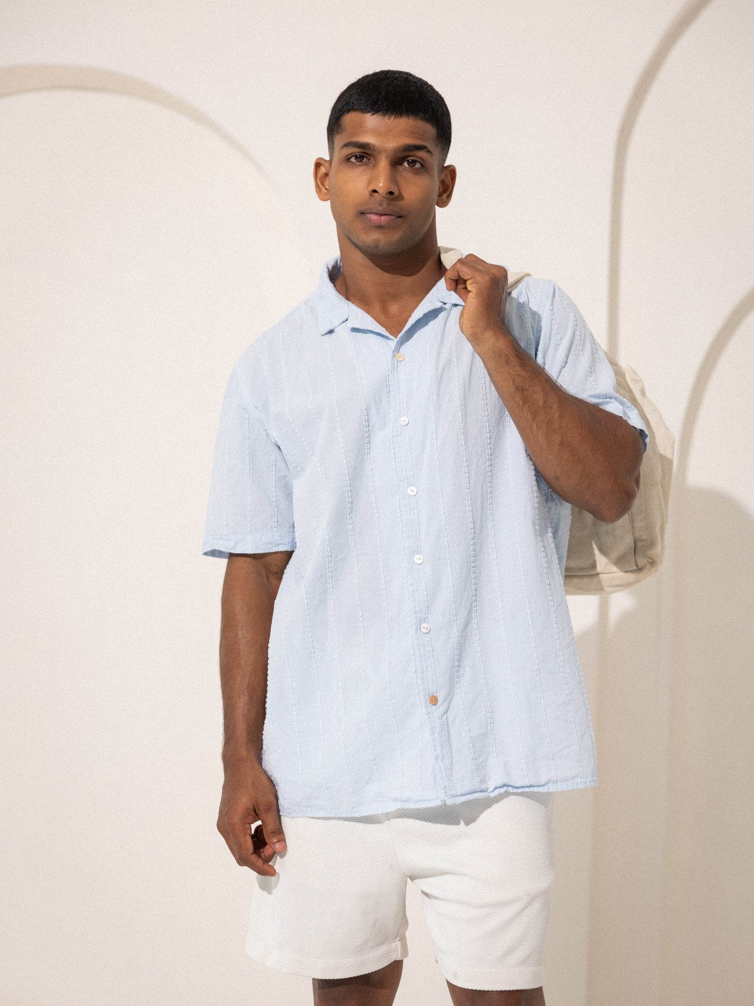 Oversized camp collar shirt