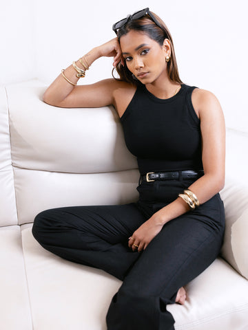 Beck High Neck Sleeveless Crop Top