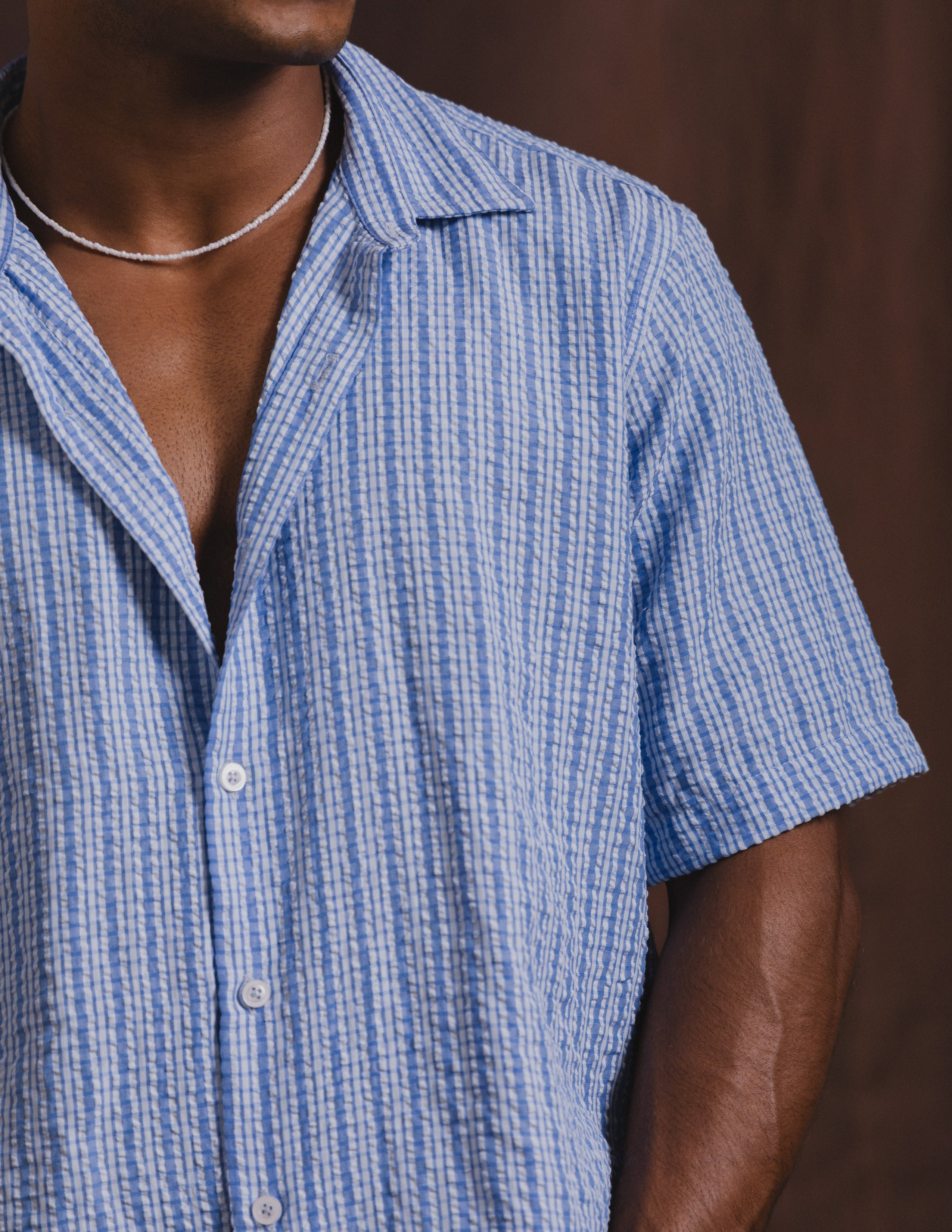 Regular collar center back pleat detail shirt