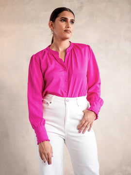 Frill Detail Sleeve Button Down Shirt