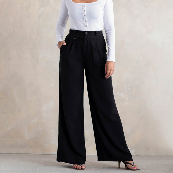 High Waist Wide Leg Trouser