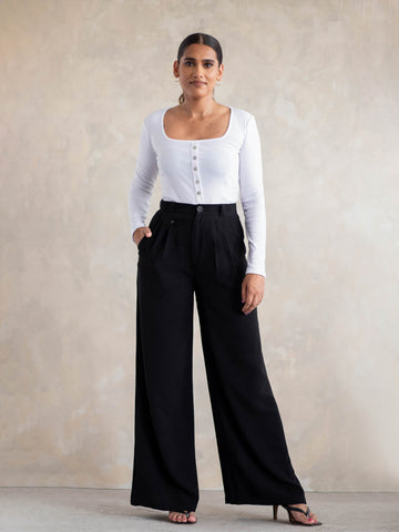 High Waist Wide Leg Trouser