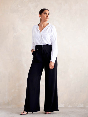 High Waist Wide Leg Trouser