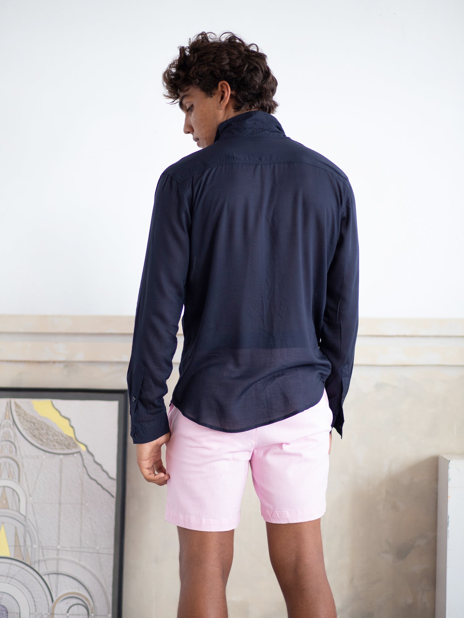 Regular fit L/S regular collar shirt