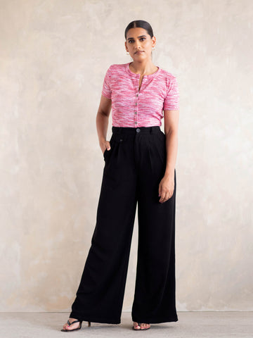 High Waist Wide Leg Trouser