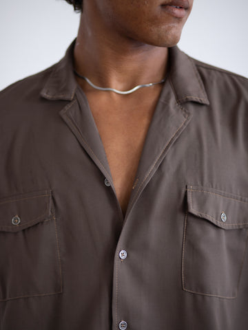 Oversized S/S camp collar shirt