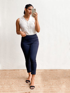 Sleeveless Button Down Top