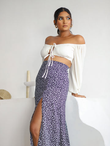 Side Slit Midi Skirt