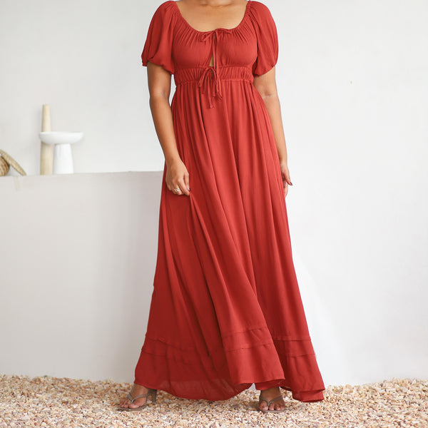 Front Tieup Maxi Dress