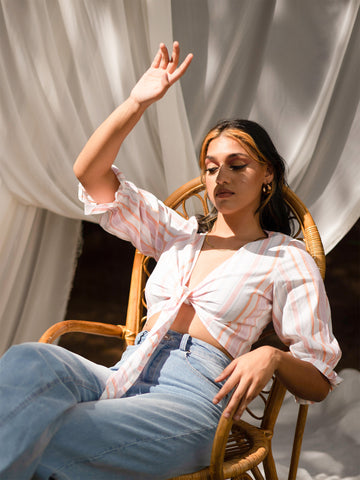 Front Tie-Up Crop Top