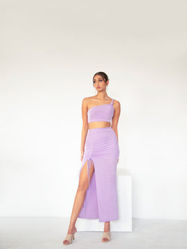 Side Ruched Maxi Skirt