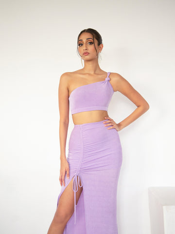 Side Ruched Maxi Skirt