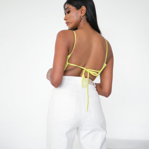 Cut Out Detailed Back Tie-up Body Suit