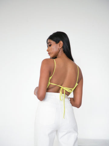 Cut Out Detailed Back Tie-up Body Suit