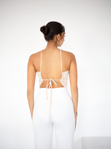 Cut Out Detailed Back Tie-up Body Suit