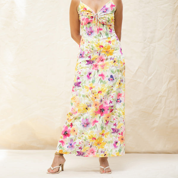 Front Ruched Maxi Dress