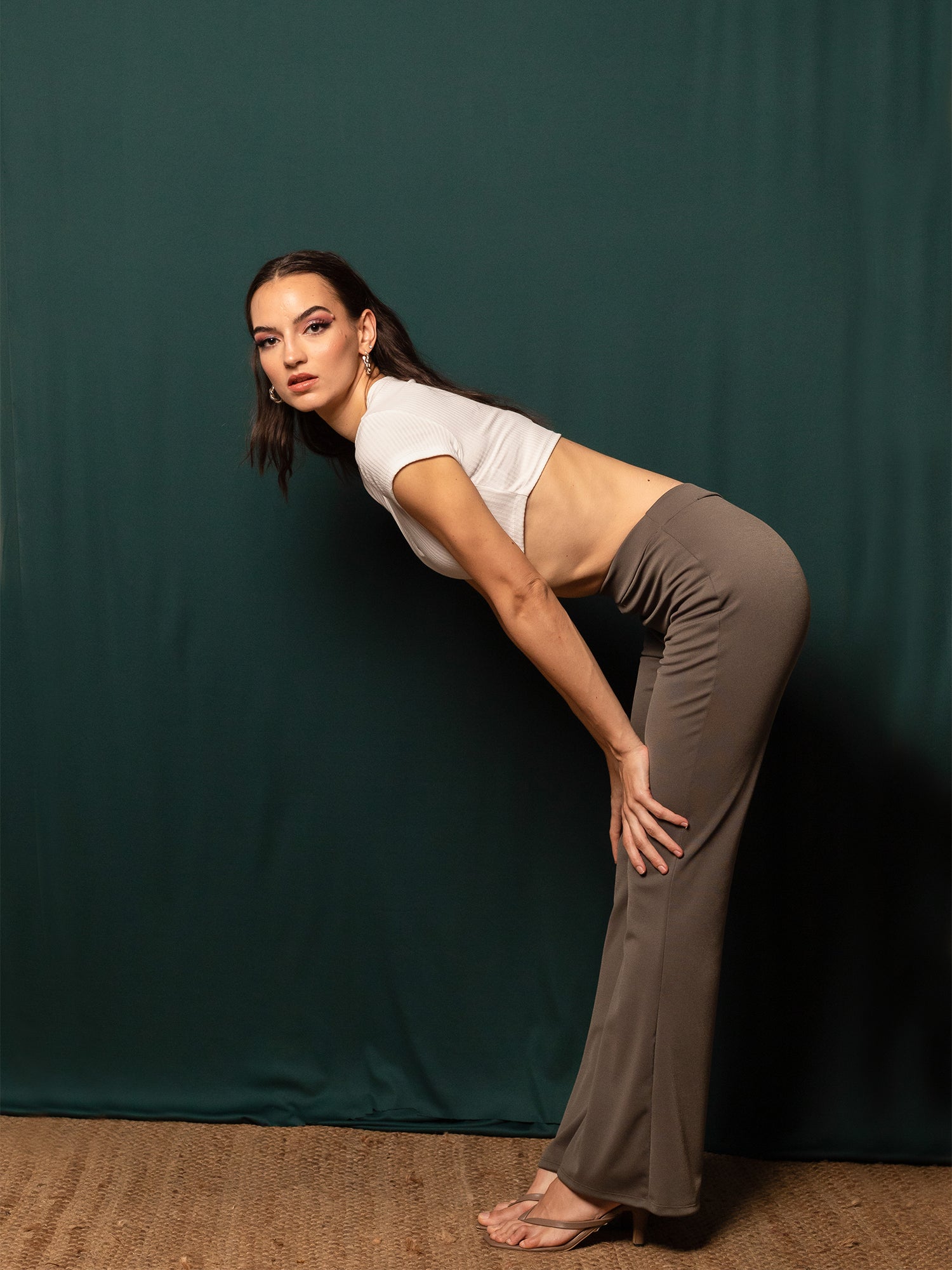 High Waist Boot Leg Trouser