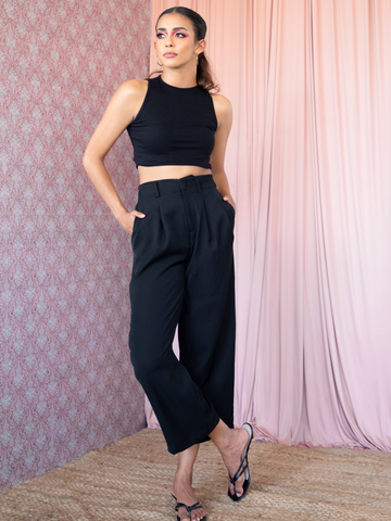 Front Pleated Straight Leg Pant