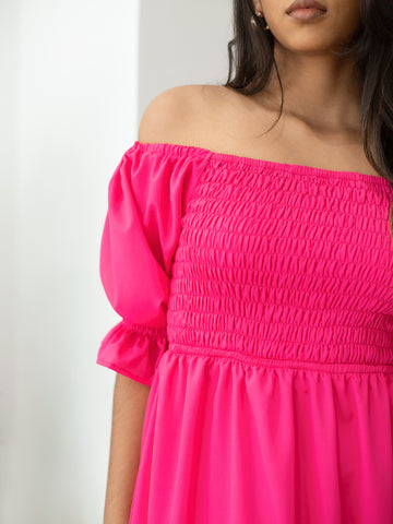 Smocked Detail Tiered Maxi Dress