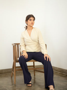 Long sleeve wrap top